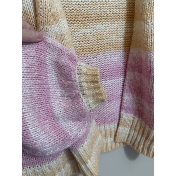 Sincerely Jules Small Knitted Open Front Long Sleeve V-Neck Sweater Pastels - Picture 6 of 8